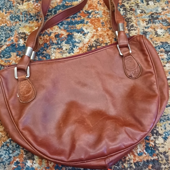 Vintage Medici Firenze Italian brown leather double handle shoulder bag - Picture 3 of 5